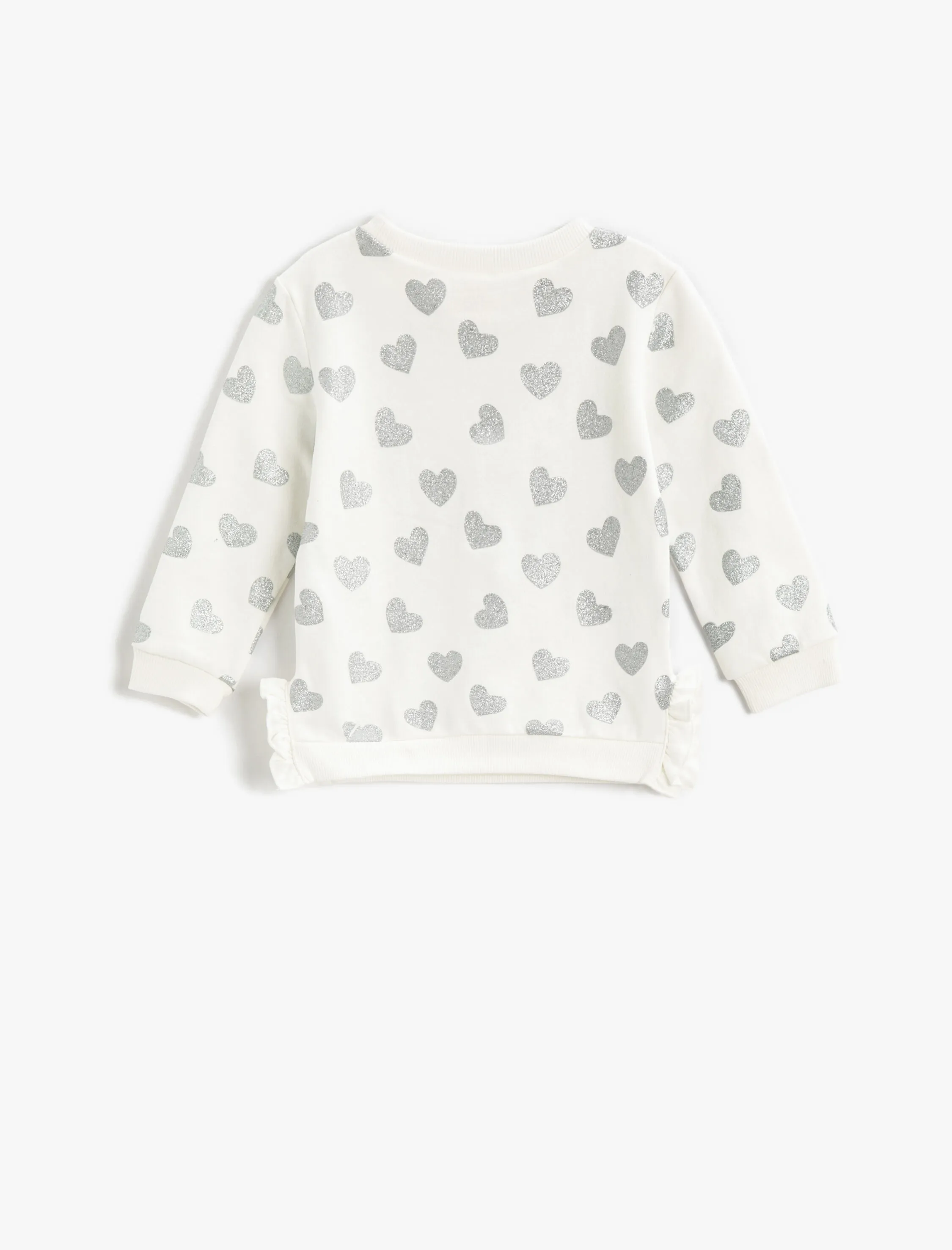 Puantiyeli Baskılı Sweatshirt Pamuklu