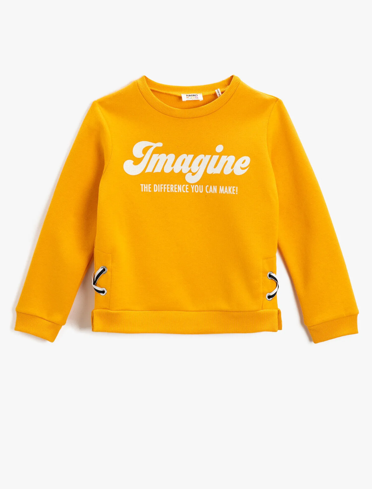 Slogan Baskılı Sweatshirt Uzun Kollu Pamuklu